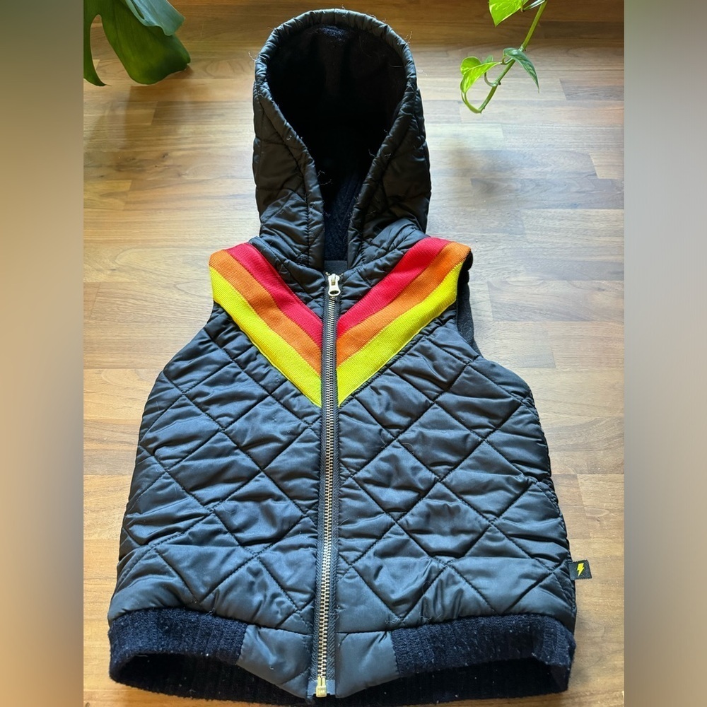 Kids Quilted Vest with Rainbow Stripes